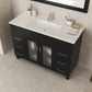 Nova 48" Espresso Bathroom Vanity with White Ceramic Basin Countertop