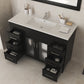 Nova 48" Espresso Bathroom Vanity with White Ceramic Basin Countertop