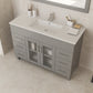 Nova 48" Grey Bathroom Vanity with White Ceramic Basin Countertop