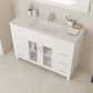 Nova 48" White Bathroom Vanity with White Ceramic Basin Countertop