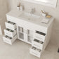 Nova 48" White Bathroom Vanity with White Ceramic Basin Countertop