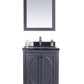 Odyssey 24" Maple Grey Bathroom Vanity with Black Wood Marble Countertop