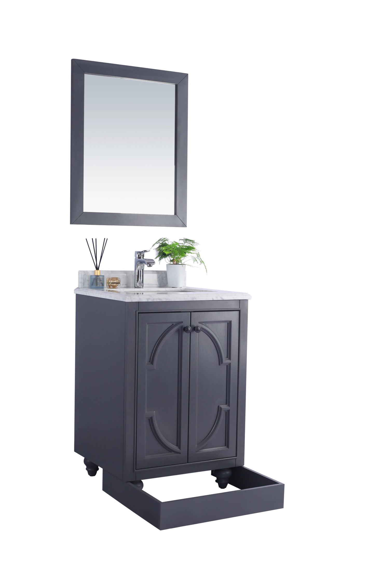 Odyssey 24" Maple Grey Bathroom Vanity with Black Wood Marble Countertop