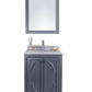 Odyssey 24" Maple Grey Bathroom Vanity with White Stripes Marble Countertop