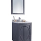 Odyssey 24" Maple Grey Bathroom Vanity with White Stripes Marble Countertop