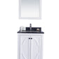 Odyssey 24" White Bathroom Vanity with Black Wood Marble Countertop