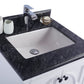 Odyssey 24" White Bathroom Vanity with Black Wood Marble Countertop