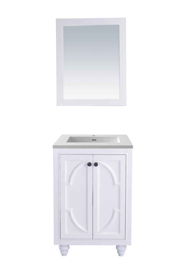 Odyssey 24 White Bathroom Vanity with Matte White VIVA Stone Solid Surface Countertop