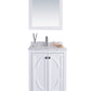 Odyssey 24" White Bathroom Vanity with White Carrara Marble Countertop