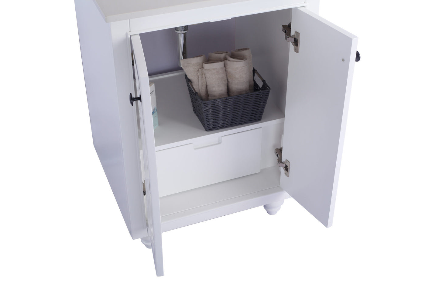 Odyssey 24" White Bathroom Vanity with White Quartz Countertop