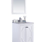 Odyssey 24" White Bathroom Vanity with White Stripes Marble Countertop