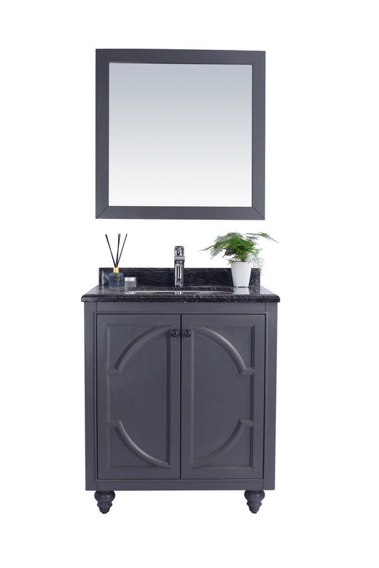 Odyssey 30" Maple Grey Bathroom Vanity with Black Wood Marble Countertop