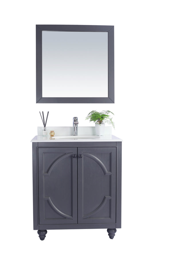 Odyssey 30 Maple Grey Bathroom Vanity with Pure White Phoenix Stone Countertop