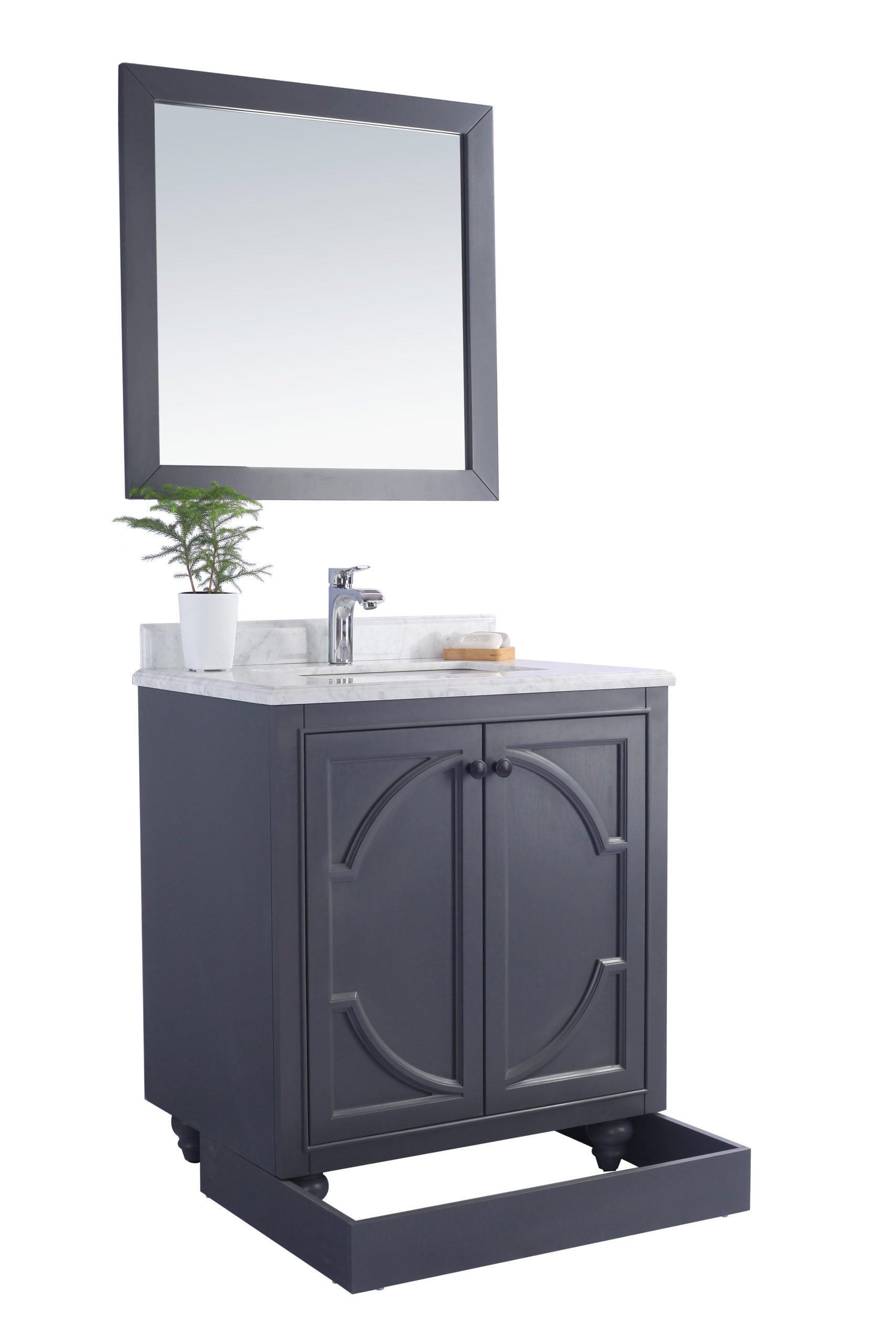 Odyssey 30" Maple Grey Bathroom Vanity with Pure White Phoenix Stone Countertop