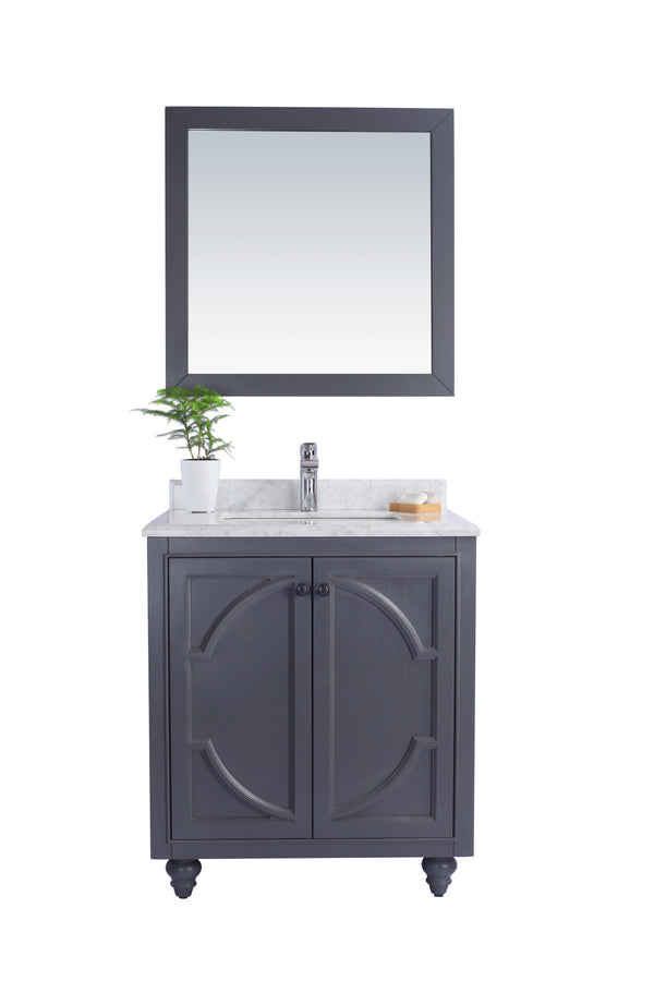 Odyssey 30 Maple Grey Bathroom Vanity with White Carrara Marble Countertop