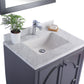 Odyssey 30" Maple Grey Bathroom Vanity with White Carrara Marble Countertop