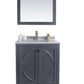 Odyssey 30" Maple Grey Bathroom Vanity with White Stripes Marble Countertop