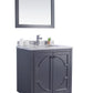 Odyssey 30" Maple Grey Bathroom Vanity with White Stripes Marble Countertop