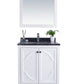 Odyssey 30" White Bathroom Vanity with Black Wood Marble Countertop