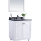 Odyssey 30" White Bathroom Vanity with Black Wood Marble Countertop