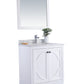 Odyssey 30" White Bathroom Vanity with Black Wood Marble Countertop