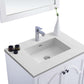 Odyssey 30" White Bathroom Vanity with Matte White VIVA Stone Solid Surface Countertop