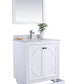 Odyssey 30" White Bathroom Vanity with Matte White VIVA Stone Solid Surface Countertop