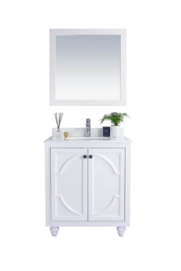 Odyssey 30 White Bathroom Vanity with Pure White Phoenix Stone Countertop