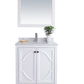 Odyssey 30" White Bathroom Vanity with White Carrara Marble Countertop