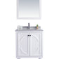 Odyssey 30" White Bathroom Vanity with White Stripes Marble Countertop