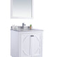 Odyssey 30" White Bathroom Vanity with White Stripes Marble Countertop