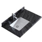 Odyssey 36" Single Hole Black Wood Marble Countertop with Left Offset Rectangular Ceramic Sink