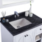 Odyssey 36" Single Hole Black Wood Marble Countertop with Left Offset Rectangular Ceramic Sink