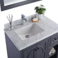 Odyssey 36" Single Hole White Carrara Marble Countertop with Left Offset Rectangular Ceramic Sink