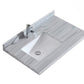 Odyssey 36" Single Hole White Stripes Marble Countertop with Left Offset Rectangular Ceramic Sink