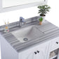 Odyssey 36" Single Hole White Stripes Marble Countertop with Left Offset Rectangular Ceramic Sink