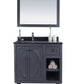 Odyssey 36" Maple Grey Bathroom Vanity with Black Wood Marble Countertop