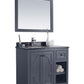 Odyssey 36" Maple Grey Bathroom Vanity with Black Wood Marble Countertop