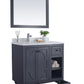 Odyssey 36" Maple Grey Bathroom Vanity with Black Wood Marble Countertop