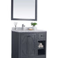 Odyssey 36" Maple Grey Bathroom Vanity with Black Wood Marble Countertop