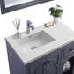 Odyssey 36" Maple Grey Bathroom Vanity with Matte White VIVA Stone Solid Surface Countertop