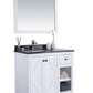 Odyssey 36" White Bathroom Vanity with Black Wood Marble Countertop