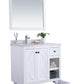 Odyssey 36" White Bathroom Vanity with Black Wood Marble Countertop