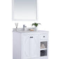 Odyssey 36" White Bathroom Vanity with Black Wood Marble Countertop