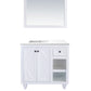 Odyssey 36" White Bathroom Vanity with Matte White VIVA Stone Solid Surface Countertop