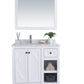 Odyssey 36" White Bathroom Vanity with White Carrara Marble Countertop