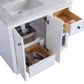 Odyssey 36" White Bathroom Vanity with White Carrara Marble Countertop