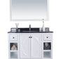 Odyssey 48" White Bathroom Vanity with Black Wood Marble Countertop