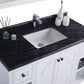 Odyssey 48" White Bathroom Vanity with Black Wood Marble Countertop