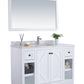 Odyssey 48" White Bathroom Vanity with Black Wood Marble Countertop